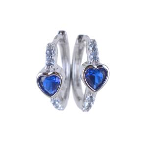 Orecchini a cerchio Power Cross Blu Cuori Milano collezione Maggiolina - gallery