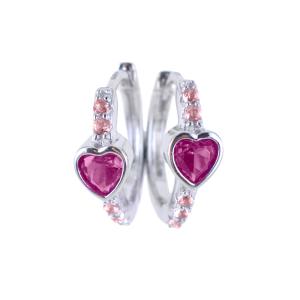 Orecchini a cerchio Power Cross Rosa Cuori Milano collezione Maggiolina