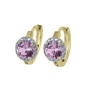 Orecchini a cerchio Proteina Rosa Cuori Milano collezione Maggiolina