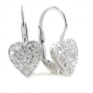 Orecchini a cuore pendente con diamanti 0.24 ct  - gallery