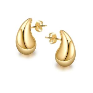 Orecchini a goccia bombata al lobo in oro giallo - MINI