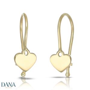 Orecchini a monachella da Bambina Cuore in oro 9 kt