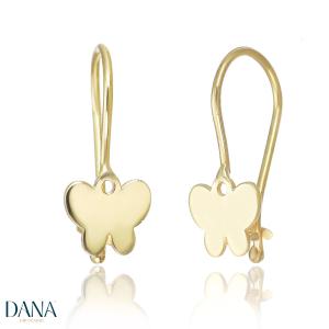 Orecchini a monachella da Bambina farfallina in oro 9 kt