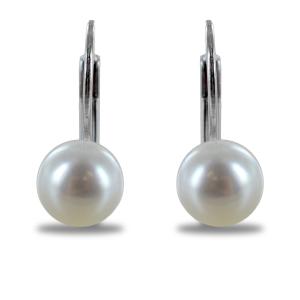 Orecchini a monachella in argento con pendente Perle 7 mm
