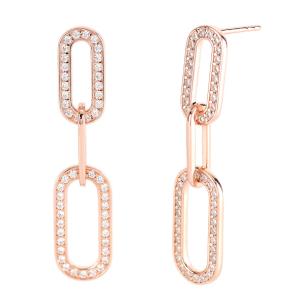 Orecchini a pendente catena Mabina in argento rosa