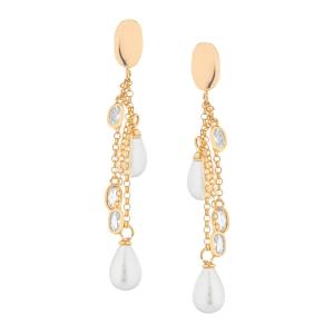 Orecchini a pendente da donna in Argento con perle flat collezione Bonton - gallery