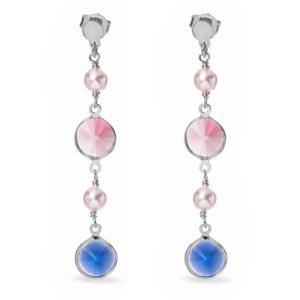 Orecchini a pendente Dvccio in argento dorato 24 kt quarzi colorati