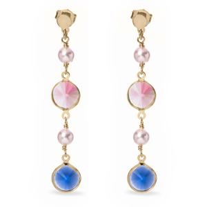 Orecchini a pendente Dvccio in argento dorato 24 kt quarzi colorati