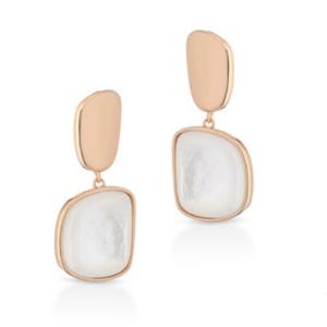 Orecchini a pendente in Argento rosato e Madreperla Australiana  - gallery