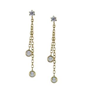 Orecchini a pendente in oro giallo con zirconi