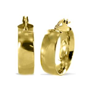 Orecchini campanella larga in oro giallo - cerchio grande 18 mm