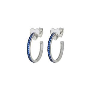 Orecchini cerchietto Blu Flash collezione Palazzo Reale Cuori Milano zirconi Blu 