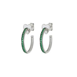 Orecchini cerchietto Hope collezione Palazzo Reale Cuori Milano zirconi Verde 