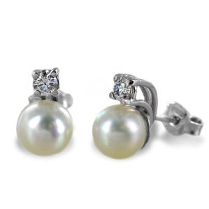Orecchini classici con perle e zirconi