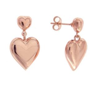 Orecchini con Cuori in argento rosa Double Air Pop Cuori Milano