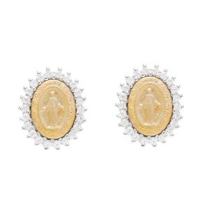 Orecchini con Madonna Miracolosa in argento - gallery