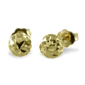 Orecchini con medie piccole sfaccettate in oro giallo 6 mm - gallery