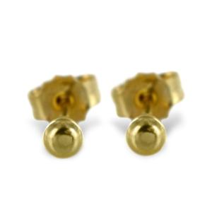 Orecchini con sfere mini piccole lucide in oro giallo 3 mm - gallery