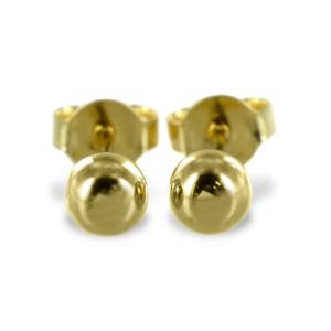 Orecchini con sfere piccole lucide in oro giallo 4 mm - gallery