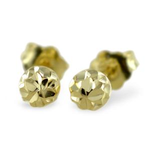 Orecchini con sfere piccole sfaccettate in oro giallo 4 mm - gallery