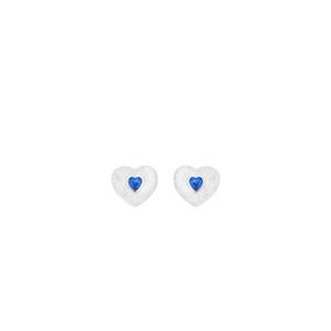 Orecchini cuore Blu Flash collezione Palazzo Reale Cuori Milano zircone Blu 