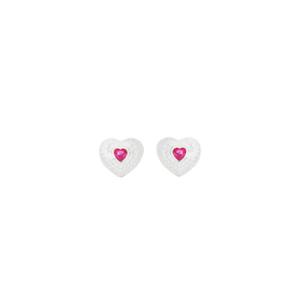 Orecchini cuore Cheers collezione Palazzo Reale Cuori Milano zircone Fucsia  - gallery