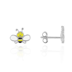 Orecchini da bambina in argento con api