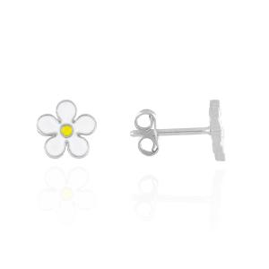 Orecchini da bambina in argento con margherite