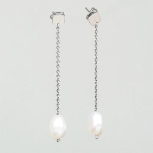 Orecchini donna gioielli Rebecca in argento con perla pendant SR1OBP02
