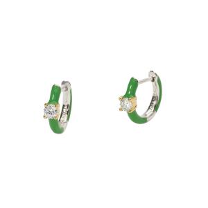 Orecchini Donna Mabina in Argento con smalto verde e zirconi 563510