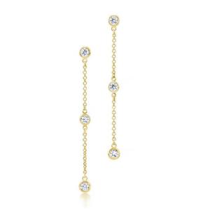 Orecchini in Acciaio giallo a pendente da donna con cristalli Essential Woman Liu Jo LJ2468