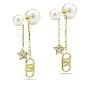 Orecchini in Acciaio giallo a pendente da donna con perle Essential Woman Liu Jo LJ2638