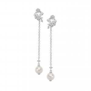 Orecchini in argento Comete Gioielli con zirconi e perle ORA 135