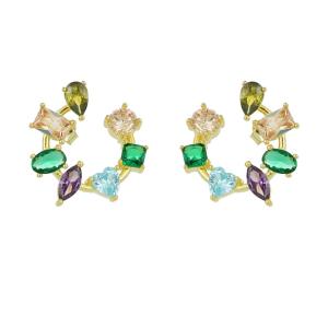 Orecchini in argento giallo e Zirconi Verdi Cuori Milano Tango Verde - gallery