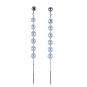 Orecchini in oro bianco di Perle Acqua Dolce - Freshwater 4.50-5.00 mm