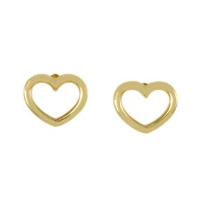 Orecchini in oro giallo con cuore traforato