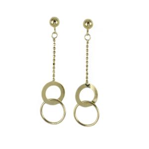 Orecchini in oro giallo con pendente a intreccio  - gallery