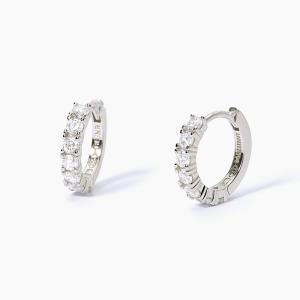 Orecchini Mabina in Argento con pave di zirconi bianchi 563563