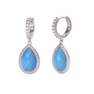 Orecchini Mabina in argento con pendente in turchese 563583