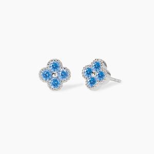 Orecchini Mabina Orecchini a lobo simbolo fiore zirconi azzurri Jasmine 563872
