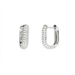 Orecchini Mabina ovali in Argento con pave di zirocni bianchi  563728 - gallery