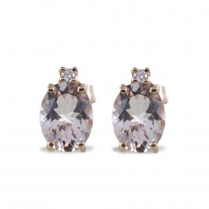 Orecchini Morganite e Diamanti modello Mahila grande - gallery