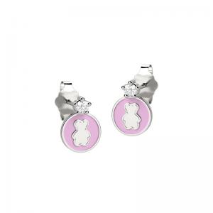 Orecchini Nanan con orsetto smalto rosa NAN0084 - gallery
