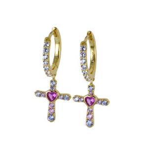 Orecchini pendenti Power Cross Cuori Milano collezione Maggiolina