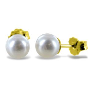 Orecchini Perle Gemelle con Perle AKOYA 7.00 - 7.50 mm oro giallo