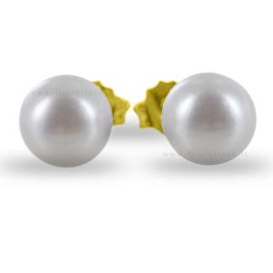 Orecchini Perle Gemelle con Perle AKOYA 8.50-9.00 mm oro giallo 