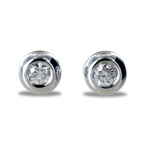 Orecchini Punto Luce Cipollina grandi con diamanti ct. 0.30 G VVS