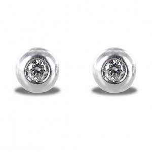 Orecchini Punto Luce Cipollina piccoli con diamanti ct. 0.04 G VS - gallery