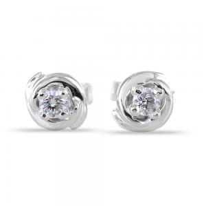 Orecchini punto luce ct 0.18 G  - modello diamante in abbraccio