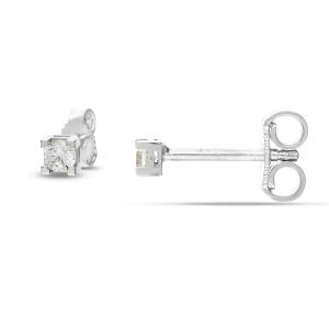 Orecchini Punto luce in oro bianco con zircone 2.50 mm